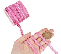 CABODYALS 25M 8mm Pink Silver Braid Wave Trim Rick Rack Ribbon Bulk Gimp Ric Rac Metallic Braided Zig Zag Bending Lace Trims for Sewing Making Gift Wrapping Diy Christmas Decor Craft Supply