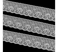 CABODYALS 27.43M 50mm White Crochet Lace Ribbon Polyester Flower Fabric Lace Trim Vintage Single Wavy Edge Floral Lace Trimming for Sewing Making Crafts Gift Wrapping Wedding Bouquet Diy Supply