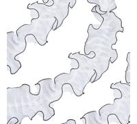 CABODYALS 2M 120mm White Ruffle Ribbon Faux Pearls Organza Sheer Trim Pearl Beads Pleated Chiffon Fabric Wide Trimming for Sewing Making Clothing Dress Wedding Decor Valentines Gift Wrapping Diy Craft