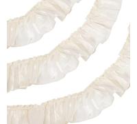 CABODYALS 2M 70mm Cornsilk Pleated Lace Trim Apricot Pearlescent Satin Ruffled Edging Organza Silk Laces Trims for Sewing Making Clothing Dresses Bouquets Decoration Diy Craft Supply