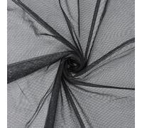 CABODYALS 2M Black Tulle Fabric Polyester Fine Mesh Soft Cloth Mosquito Netting By The Metre Voile Sheer Breathable Net Solid Fabrics for Sewing Making Diy Crafts Clothes Costume Home Decorations