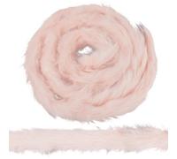 CABODYALS 2M Pink Faux Fur Trim Soft Plush Ribbon Artificial Wool Strips Fuzzy Fabric Shaggy Wide Thick Furry Xmas Ribbons for Sewing Making Clothing Accessories Home Party Christmas Decor Diy Craft