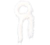 CABODYALS 2M White Faux Fur Strips Shaggy Plush Ribbon Fabric Rolls Artificial Fluffy Trimming Warm Soft Hand Decorated Furry Strip for Sewing Making Costumes Cosplay Party Decoration Diy Art Crafts