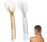 CABODYALS 2Pcs 2 Colors Silver Gold Rhinestone Mesh Head Scarf Sparkly Diamond Headpiece Crystal Headbands Glitter Bling Hollow Out Headwraps Hair Accessories for Women Holiday Rave Party Nightclub