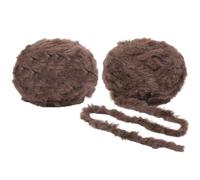 CABODYALS 3.53oz 64M 2 Skeins Chocolate Brown Faux Fur Yarn Soft Plush Fuzzy Chunky Crochet Polyester Eyelash Furry Fringe Yarns for Crocheting Knitting Blankets Sweaters Diy Weaving Craft