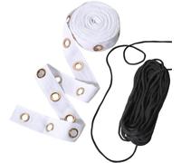 CABODYALS 3.65M White Eyelet Tape Wide Grommet Trim Cotton Metal Golden Eyelets Twill Tape Trims With Round Polyester Braided Ribbon for Sewing Making Clothes Dress Skirt Corset Crafts Diy Supplies