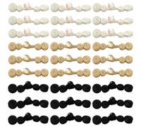 CABODYALS 30Pcs 3 Colors Chinese Knot Frog Buttons Handmade with Pearl Bead Traditional Decorative Closure Fastener Cheongsam Button for Sewing Making Costume Dress Scarf Accessories Diy Craft