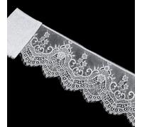 CABODYALS 3M 19cm White Wide Eyelash Trim Eyelashes Lace Edge Flower Pattern Vintage Ribbon Widely Fringe Spandex Ribbons for Sewing Making Wedding Clothing Dresses Decor Diy Craft Supply