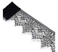 CABODYALS 3M 200mm Black Wide Eyelash Lace Trim Vintage Embroidered Floral Applique Ribbon Wide Edge Fringe Fabric Ribbons for Sewing Making Wedding Clothing Accessories Dresses Decors Diy Crafts