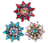 CABODYALS 3Pcs 3 Colors Glass Rhinestone Beaded Patches Crystal Embroidery Appliques Sew On Heart Eye Shaped Gems Bling Diamond Patch for Sewing Making Clothing Accessories Bags Decor Diy Craft