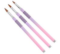 CABODYALS 3Pcs 3 Styles Nail Art Drawing Tools Dotting Pens Polish Liner Design Brush Clean Up Thin Line Extension Gel Builder Aluminum Brushes Set for Women Home Professional Diy Manicure