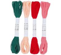 CABODYALS 4 Skeins 4 Colours 80M Colorful Sashiko Thread Quilting Cotton Embroidery Floss Cross Stitch Friendship Bracelets String Bulk for Hand Sewing Mending Bracelet Crafts Stitching Needlecraft