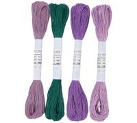 CABODYALS 4 Skeins 4 Colours 80M Purple Sashiko Thread Quilting Cotton Embroidery Floss Cross Stitch Friendship Bracelets String Bulk for Hand Sewing Mending Bracelet Crafts Stitching Needlecraft DIY