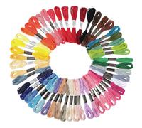CABODYALS 400M 50 Skeins Embroidery Floss Rainbow Kit Cross Stitch Thread Colourful Friendship Bracelets Yarn Soft Polycotton Braid Strings Bulk for Sewing Making Knitting Home Decor Diy Crafts