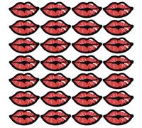 CABODYALS 40Pcs Red Cartoon s Lady Kiss Lip Decorative Embroidery Applique Badge Sign Patch Iron Sew On Repair Patches for Sewing Making Clothes Hat Jeans Bag Backpacks Decor Diy Craft