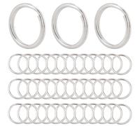 CABODYALS 40Pcs Tainless Steel Split Key Chain Ring Keychain Heavy Duty Keyrings Small Keyring Clasp Circle Flat Split Round Rings Bulk for Car Home Key Chains Organization Dog Tags DIY Crafts