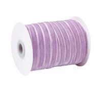 CABODYALS 45.72M 10mm Light Purple Velvet Ribbon Lilac Colour Thin Crushed Velvet Fabric Vintage Soft Single Face Spool Ribbons with Spool for Sewing Making Bows Craft Gift Wrapping Clothes Home Decor