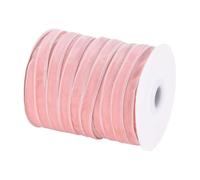 CABODYALS 45.72M 10mm Pink Velvet Ribbon Thin Vintage Single Face Spool Silky Velvet Fabric Bundle Rolls Soft Ribbons for Sewing Making Crafts Gift Wrapping Valentines Day Wedding Supplies