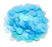 CABODYALS 450Pcs 20mm Blue Flat Round Sequin Paillettes Clear Sequins Plastic Pvc Iridescent Applique Spangles Glitters Loose Hole Sequins for Sewing Craft Diy Embroidery Embellishment Supplies