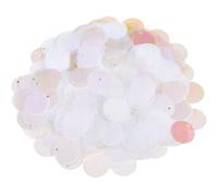 CABODYALS 450Pcs 20mm White Flat Round Sequins Bulk Sequin Paillettes Clear Loose Plastic PVC Iridescent Applique Glitters Spangles Sequins for Sewing Craft DIY Embroidery Embellishment Supplies