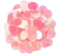 CABODYALS 454Pcs 20MM Hot Pink Clear Sequins Round Flat Iridescent Paillette Loose Bulk with One Hole Ab Colour Plastic Spangle Sequin for Sewing Making Party Jewellery Dancing Dresses Decor Diy Craft