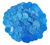 CABODYALS 454Pcs Blue Round Flat Sequins Loose Bulk 20Mm Large with One Hole Top Plastic Shiny Laser Decorative Applique Paillette Sequin for Sewing Jewellery Making Costume Decor Art Diy Craft