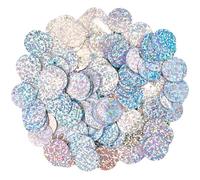 CABODYALS 454Pcs Silver Round Flat Sequins Loose 20MM Large with One Hole Pvc Glitter Laser Applique Paillette Sequin Bulk for Sewing Jewellery Making Party Home Clothing Christmas Decor Diy Craft