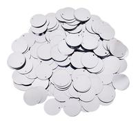 CABODYALS 454Pcs Silver Round Flat Sequins Paillettes Loose Bulk 20Mm Large with One Hole Top Pvc Metallic Sparkly Applique Spangle Sequin for Sewing Making Clothes Wedding Decor Diy Craft