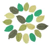 CABODYALS 48Pcs 4 Colours Crochet Mixed Green Leaves Handmade Crocheted Flowers Garland Leaf Small Leaf Decorative Appliques for Sewing Making Cardmaking Scrapbook Craft Clothes Diy Hat Embellishment