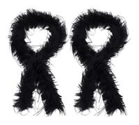CABODYALS 4M Black Faux Fur Ribbon Fuzzy Fabric Strips Soft Shaggy Chenille Stick Stems Roll Wide Xmas Furry Wool Trim for Sewing Making Home Party Garland Decor Clothing Accessories Costume Diy Craft
