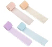 CABODYALS 4PCS 20M 40mm Chiffon Silk Ribbon Frayed Edges Raw Edge Assorted Color Thin Fabric Decorative Fringe Polyester Trimming for Making Gift Wrappings Wedding Invitation Bouquets Diy Craft Supply