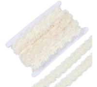 CABODYALS 5.48M 55mm Lemon Colour Ruffle Lace Trim Pearl Beaded 2 Layers Floral Trimming Chiffon Double Pleated Fabric Vintage Ribbon for Sewing Making Clothing Accessories Wedding Birthday Decor Diy