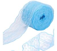 CABODYALS 5 Rolls 50M 45mm Light Blue Lace Ribbon Trim Vintage Crochet Lace Roll Scalloped Edge Polyester Lace Trimming Bulk for Sewing Making Crafts Flower Bouquet Wedding Diy Home Decor Supply