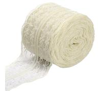 CABODYALS 5 Rolls 50M 45mm White Lace Ribbon Ivory Vintage Crochet Lace Roll Polyester Scalloped Edge Lace Trimming Bulk for Sewing Making Craft Wedding Bouquet Wreath Gift Wrapping Diy Supply
