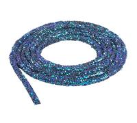 CABODYALS 5 Yards 6MM Black Glitter Sequins Rope Sparkle Rhinestone String Plastic Tubular Round Cord Sequin Tube Metallic Trimming Ropes for Sewing Making Wedding Jewellery Crafts Costume Clothing