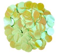 CABODYALS 50G Green 20 Mm Flat Round Sequins Paillettes Loose Bulk Large Pvc Iridescent with One Hole Embroidery Applique Spangle Sequin for Sewing Making Christmas Party Ornaments Diy Craft