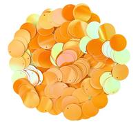 CABODYALS 50G Orange Round Flat Sequins Loose Bulk 20Mm Large Plastic Iridescent with One Hole Top Versatile Applique Paillette Sequin for Sewing Making Party Festival Costume Decor Diy Craft