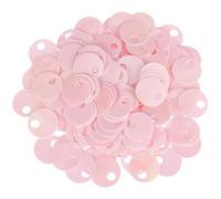 CABODYALS 50G Pink Flat Round Sequin Big Hole Pvc Decorative Spangles Lightweight Crafting Circular Embellishment Shiny Glitters Paillettes Loose Sequins for Garment Shoes Ornament Accessories