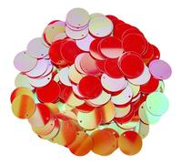 CABODYALS 50G Red Round Flat Sequins Loose Bulk 20Mm Large Pvc Iridescent Embellishment with One Hole Top Applique Paillette Sequin for Sewing Making Clothes Dancing Dress Decoration Diy Craft