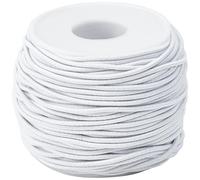 CABODYALS 50M 2MM White Elastic Cord Stretchy String Rope Rolls Threads Beading Cored Stretch Thread Round Cords Spool Strings for Jewelry Making Bracelets Beads Clothing Diy Craft Supply
