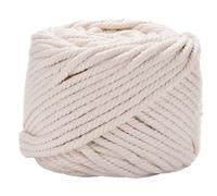 CABODYALS 50M 5mm White Cotton Cord Braided Macrame Cord Bulk 3 Strand Twine Knitted String Yarn Rope Cords for Wall Hanging Jewellery Making Necklaces Bracelets Beading Knitting Diy Crafts Supply
