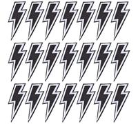 CABODYALS 50Pcs Black White Lightning Patches Iron on Flash Embroidered Patch Cool Lightning Bolt Sew on Repair Appliques Bulk for Sewing Making Clothes Crafts Bag Jeans Jackets DIY Supply