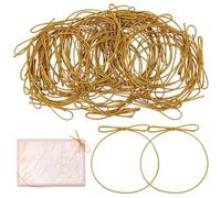 CABODYALS 50Pcs Gold Gift Wrap Ties Stretch Loops Golden Pre Bowknot Tied Ornament Strings Elastic Decorative Ribbon Sparkle Cords for Gifts Wrapping Boxes Christmas Decor Wedding Party Invitation