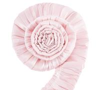 CABODYALS 5M 50mm Light Pink Double Layer Ruffled Edge Ribbon Glittering Pleated Trimming Gathered Satin Silk Ruffle Ribbons for Sewing Making Clothes Bouquet Wedding Decor Art Craft Supply