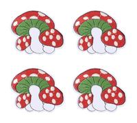 CABODYALS 5Pcs 7MM Red Mushroom Embroidery Patches Cartoon Plant Appliques Sew on Small Cute Iron on Patch Bulk with Polka Dot for Sewing Making Backpacks Jackets Hats Easter Accessories Supply