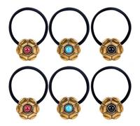 CABODYALS 6Pcs 3 Colours Western Style Metal Ponytail Holders Vintage Boho Turquoise Decorative Hair Ties Bracelet Cowgirl Elastic Hair Bands Ropes for Women Party Outfit Dresses Festivals Accessories