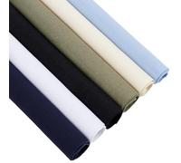 CABODYALS 6Pcs 6 Colors Cotton Embroidered Fabric Squares Linens Punch Embroidery Solid Color Square Needlework Breathable Cloth for Sewing Making Clothing Accessories Diy Craft Supplies
