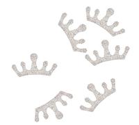 CABODYALS 6Pcs Crystal Crown Sticker Queen Princess Applique Patch Glitter Silver Self Adhesive Crown Shaped Rhinestone Stickers for Crafts Window Laptop Backpack Cloth Dress Shoes Accessories