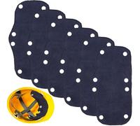 CABODYALS 6Pcs Prussian Blue Hard Hat Liner Sweatband Washable Hardhat Liners Sweat Band Reusable Snap On SweatbandsHelmet Accessories for Helmet Hard Hat Padding Accessories Replacement