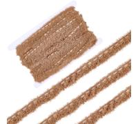 CABODYALS 8.23M 15mm Brown Fuzzy Braid Trim Lace Ribbon Faux Fur Fabric Woven Strips Soft Shaggy Furry Polyester Trimming for Sewing Making Clothing Accessories Home Party Decor Diy Craft